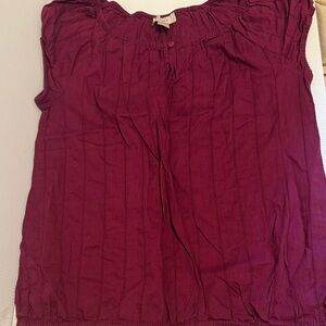 LOFT Rich Plum Cap Sleeve Blouse
